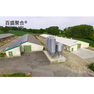 ISO9001 2008/CE/BV 認証された鋼筋枠 オープンサイドの家禽棚の鶏場