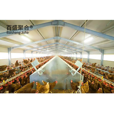 ISO9001 2008/CE/BV 認証された鋼筋枠 オープンサイドの家禽棚の鶏場